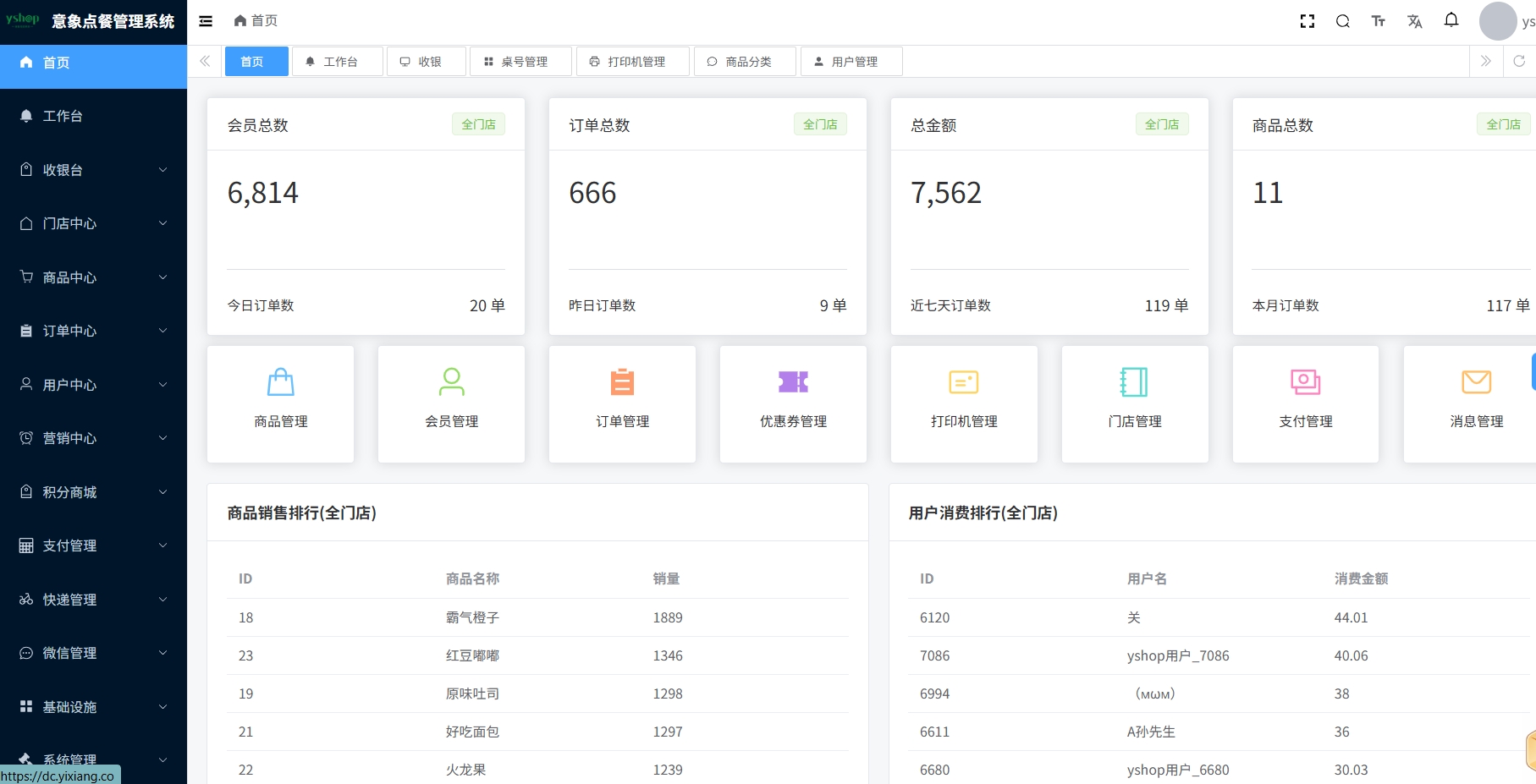 意象桌面扫码点餐系统小程序源码_开源【可商用】